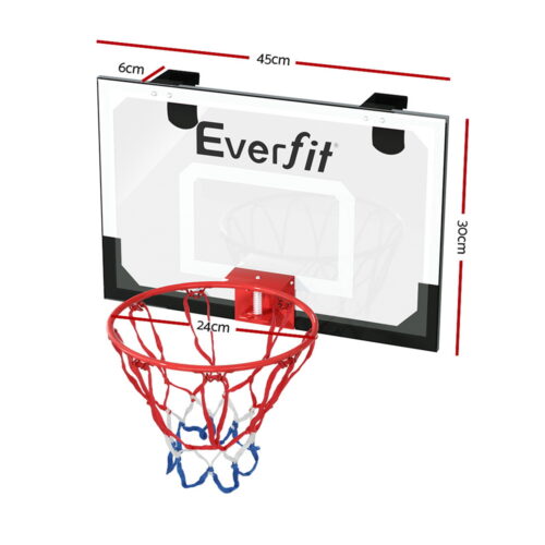 Everfit 23" Mini Basketball Hoop Backboard Door Wall Mounted Sports Kids Black - Image 2