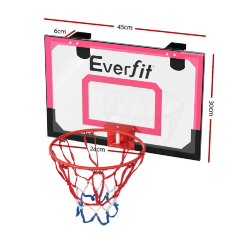Everfit 23" Mini Basketball Hoop Backboard Door Wall Mounted Sports Kids Red - Image 2