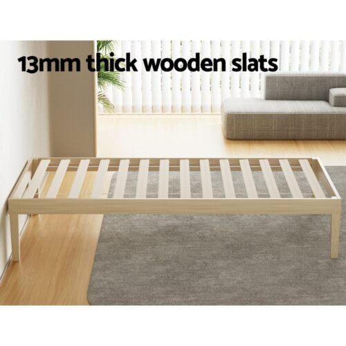 Artiss Bed Frame Single Size Wooden Base Mattress Platform Timber Pine BRUNO - Image 5