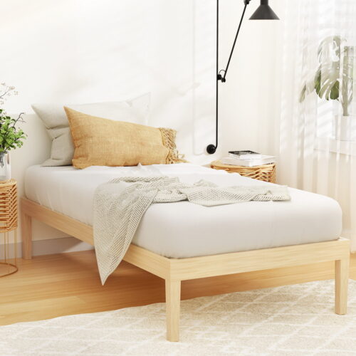 Artiss Bed Frame Single Size Wooden Base Mattress Platform Timber Pine BRUNO - Image 7