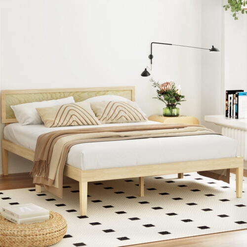 Artiss Bed Frame Double Size Wooden Base Mattress Platform Timber Pine YUMI - Image 7