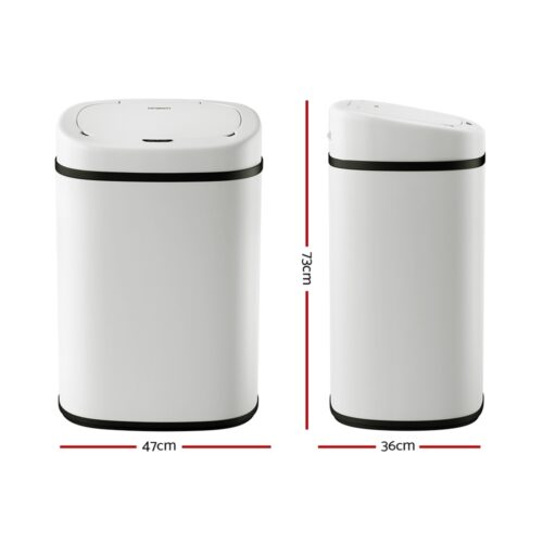 Devanti 82L Motion Sensor Bin Rubbish Automatic White - Image 2