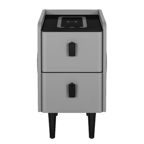 Artiss Smart Bedside Table 2 Drawers with Wireless Charging Ports LED Grey AIDA - Image 4