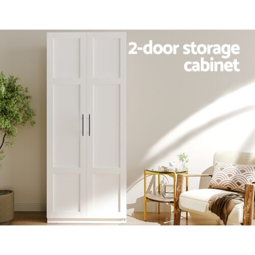 Artiss 2 Door Buffet Sideboard Cupboard Cabinet Pantry White - Image 6