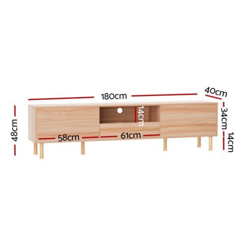 Artiss Entertainment Unit Stand TV Cabinet Storage Drawers Display Shelf 180CM - Image 4