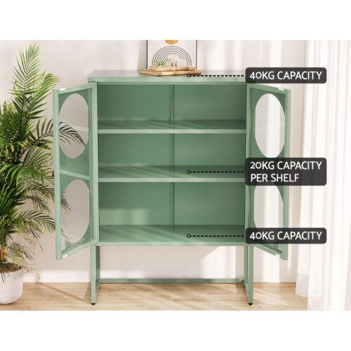 Artiss Buffet Sideboard Metal Cabinet - ELLA Green - Image 7