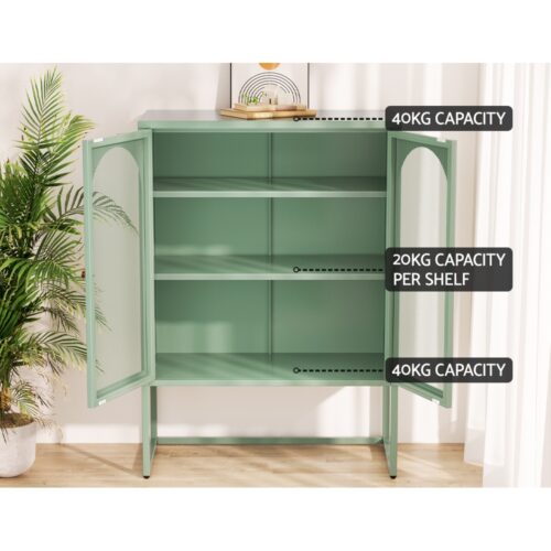 Artiss Buffet Sideboard Metal Cabinet - ELMA Green - Image 7