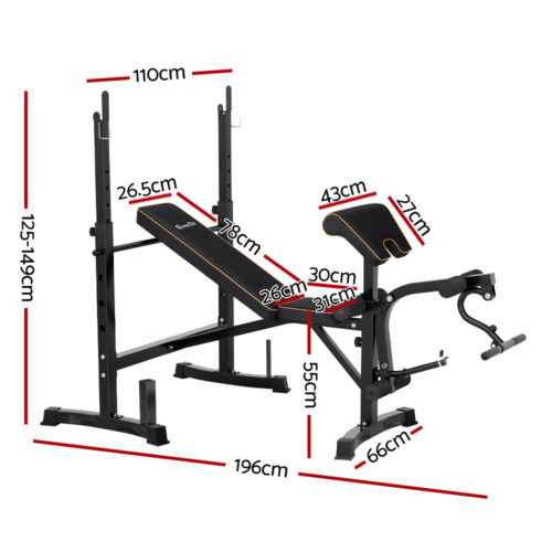 Everfit Weight Bench 10 in 1 Bench Press Home Gym Station 330kg Capacity - Image 2