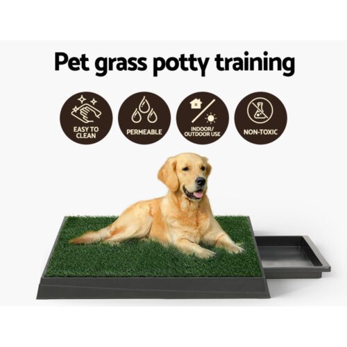 i.Pet Pet Training Pad Dog Potty Toilet Large Portable With Tray Grass 2 Mats - Image 5
