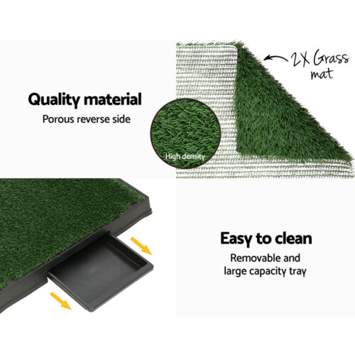 i.Pet Pet Training Pad Dog Potty Toilet Large Portable With Tray Grass 2 Mats - Image 7