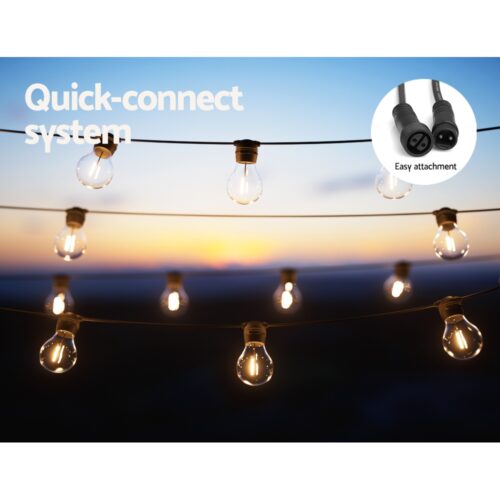 17m Solar Festoon Lights Outdoor LED String Light Christmas Decorations 2pcs - Image 7