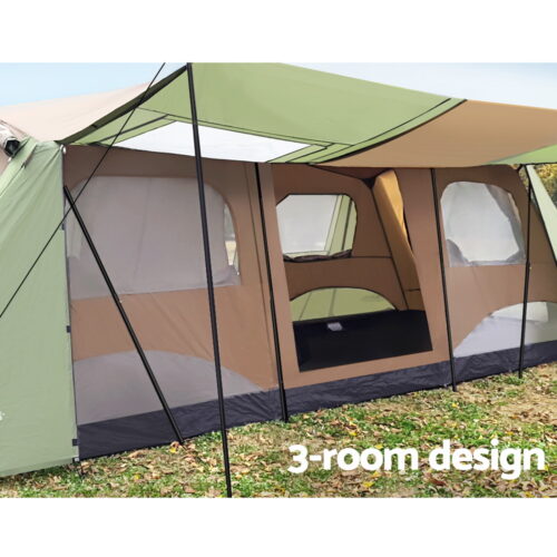 Weisshorn Instant Up Camping Tent 10 Person Outdoor Family Hiking Tents 3 Rooms - Image 5