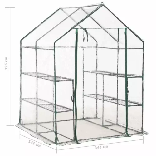 Greenhouse with 8 Shelves 143x143x195cm - Image 3