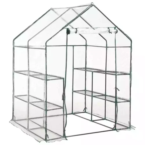 Greenhouse with 8 Shelves 143x143x195cm