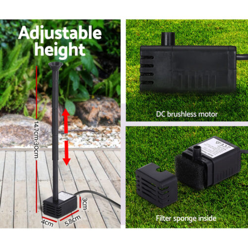 Gardeon Solar Pond Pump Submersible Water Fountain Kit 4.4FT - Image 7
