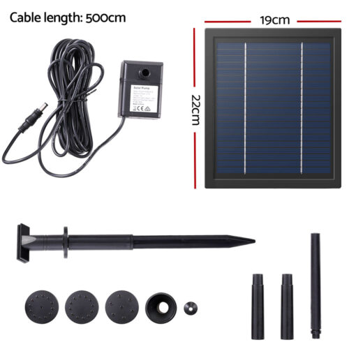 Gardeon Solar Pond Pump Submersible Water Fountain Kit 6.1FT - Image 3
