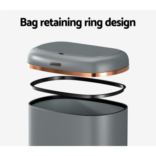 Devanti 38L Motion Sensor Bin Rubbish Automatic Grey - Image 5