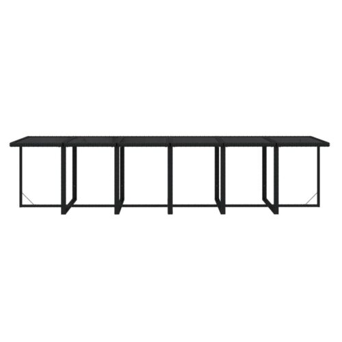 17-Piece Garden Dining Set with Cushions Poly Rattan Wicker Outdoor Patio Furniture Black - Image 8