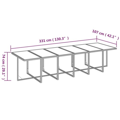 17-Piece Garden Dining Set with Cushions Poly Rattan Wicker Outdoor Patio Furniture Black - Image 10
