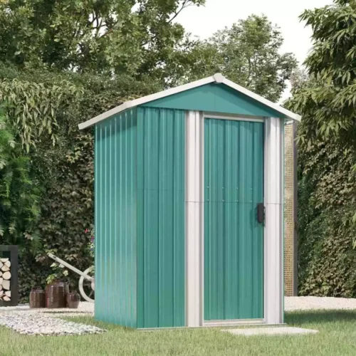 Garden Shed Green 126x97.5x177cm Galvanised Steel - Image 7