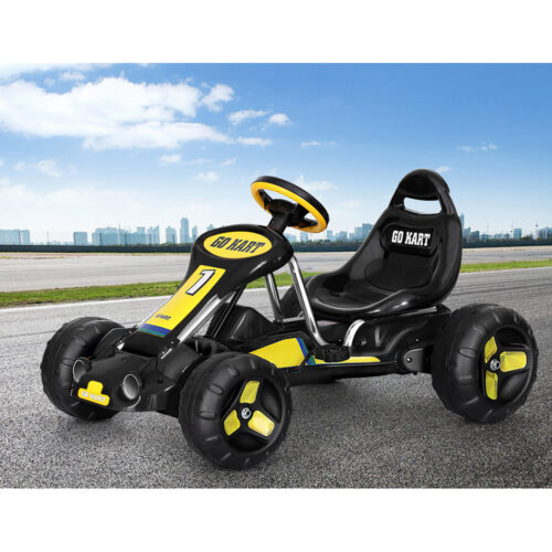 Rigo Kids Pedal Go Kart Ride On Toys Racing Car Plastic Tyre Black - Image 5