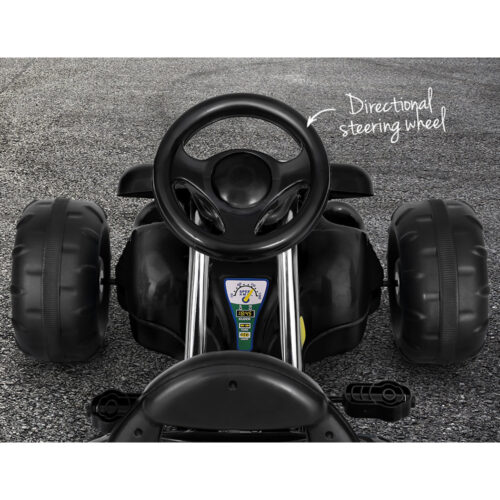 Rigo Kids Pedal Go Kart Ride On Toys Racing Car Plastic Tyre Black - Image 6