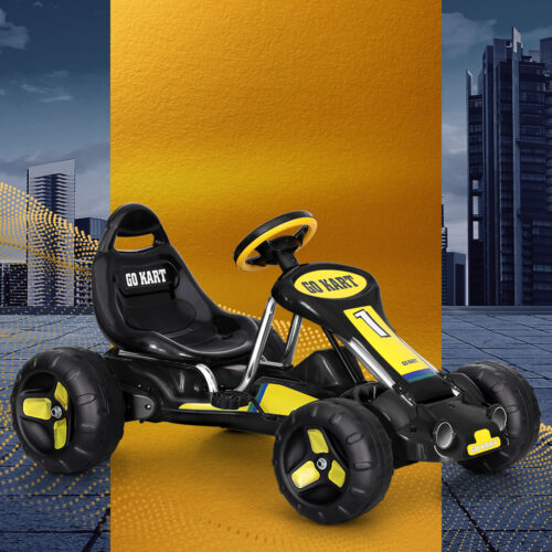 Rigo Kids Pedal Go Kart Ride On Toys Racing Car Plastic Tyre Black - Image 7