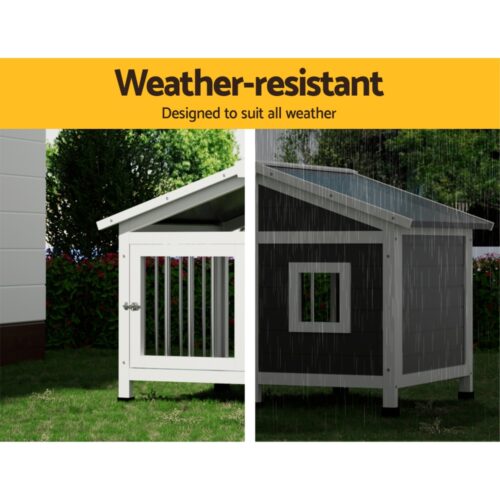 i.Pet Dog Kennel House Large Wooden Outdoor Pet Kennels Indoor Puppy Cabin Home - Image 4