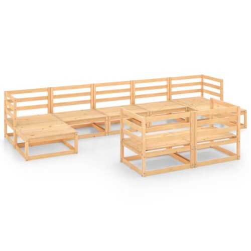 9-Piece Garden Lounge Set Pine Wood  Outdoor Patio Furniture