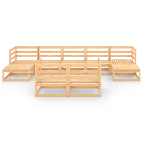9-Piece Garden Lounge Set Pine Wood  Outdoor Patio Furniture - Image 3