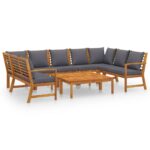 9-Piece Garden Lounge Set with Cushion Acacia Wood Timber Outdoor Patio Furniture