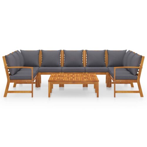 9-Piece Garden Lounge Set with Cushion Acacia Wood Timber Outdoor Patio Furniture - Image 3