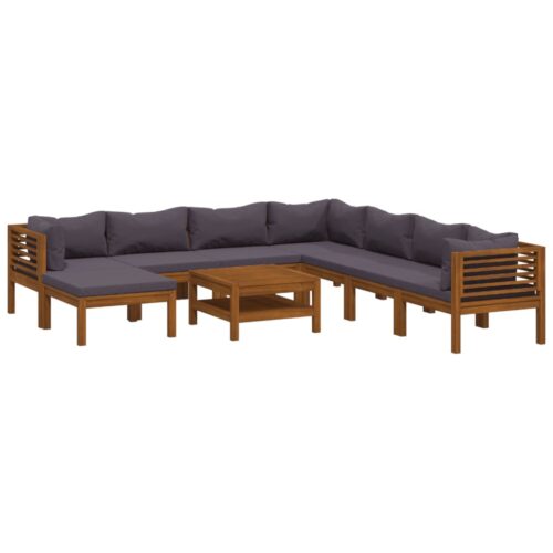9-Piece Garden Lounge Set with Cushion Acacia Wood Timber Outdoor Patio Furniture