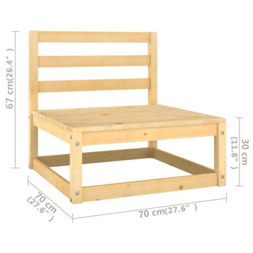 8-Piece Garden Lounge Set with Cushions Pine Wood Outdoor Patio Furniture - Image 11