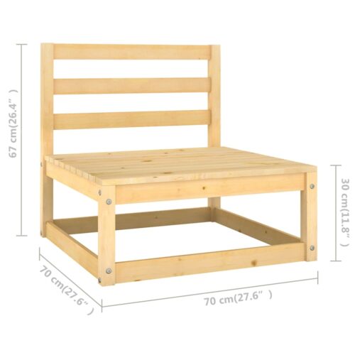 8-Piece Garden Lounge Set with Cushions Pine Wood Outdoor Patio Furniture - Image 11