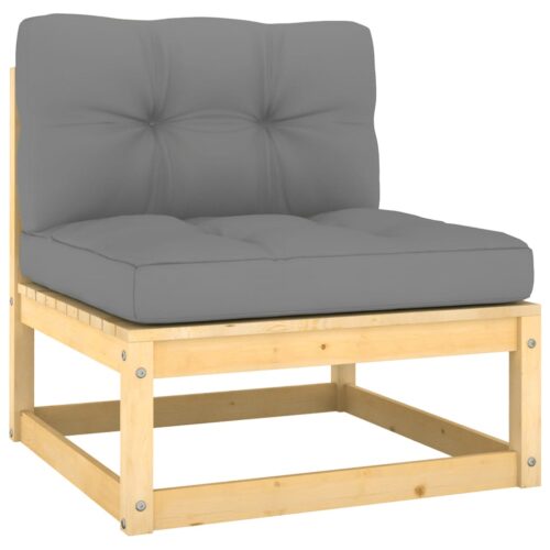 8-Piece Garden Lounge Set with Cushions Pine Wood Outdoor Patio Furniture - Image 5