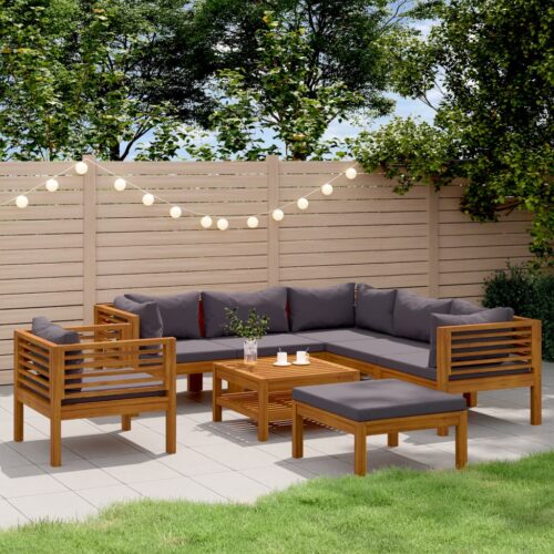 8-Piece Garden Lounge Set with Cushion Acacia Wood Timber Outdoor Patio Furniture - Image 2