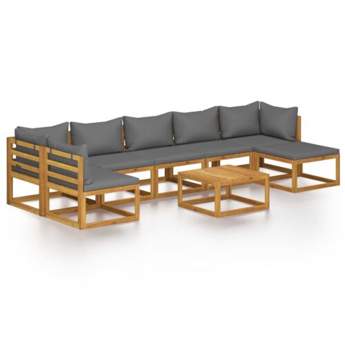 8-Piece Garden Lounge Set with Cushion Acacia Wood Timber Outdoor Patio Furniture