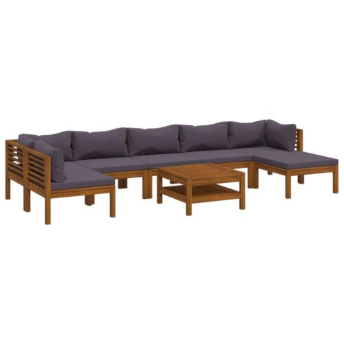 8-Piece Garden Lounge Set with Cushion Acacia Wood Timber Outdoor Patio Furniture