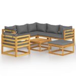 8-Piece Garden Lounge Set with Cushion Acacia Wood Timber Outdoor Patio Furniture