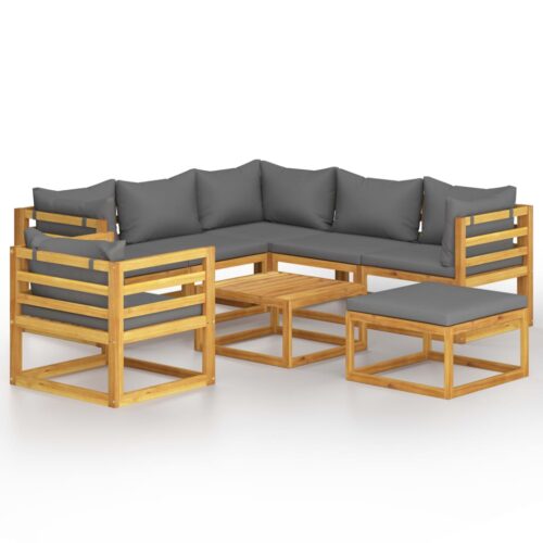8-Piece Garden Lounge Set with Cushion Acacia Wood Timber Outdoor Patio Furniture