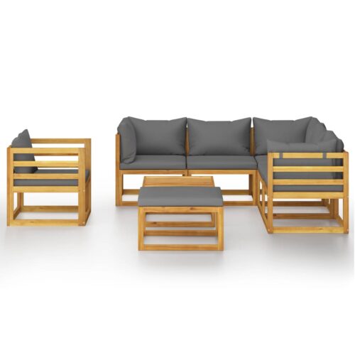 8-Piece Garden Lounge Set with Cushion Acacia Wood Timber Outdoor Patio Furniture - Image 3
