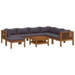 8-Piece Garden Lounge Set with Cushion Acacia Wood Timber Outdoor Patio Furniture