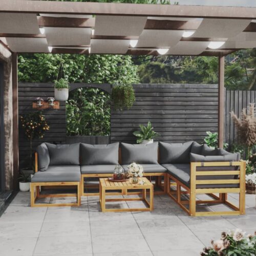 8-Piece Outdoor Sofa Set Garden Patio Lounge Chairs Furniture Solid Acacia Wood - Image 2