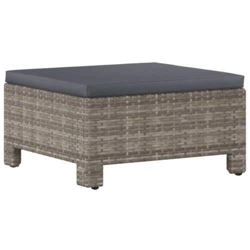 9-Piece Garden Lounge Set with Cushions Grey Poly Rattan Wicker Outdoor Patio Furniture - Image 7