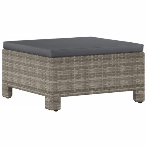9-Piece Garden Lounge Set with Cushions Grey Poly Rattan Wicker Outdoor Patio Furniture - Image 7