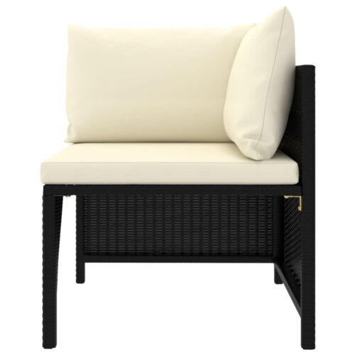 9-Piece Garden Lounge Set with Cushions Poly Rattan Wicker Outdoor Patio Furniture Black - Image 4