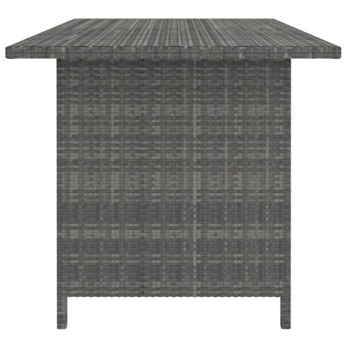 9-Piece Garden Lounge Set with Cushions Poly Rattan Wicker Outdoor Patio Furniture Grey - Image 4