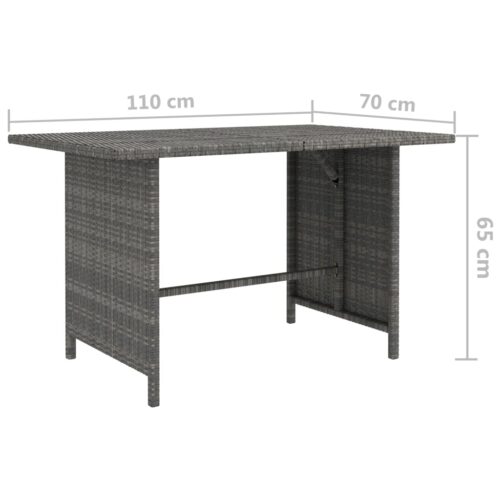 9-Piece Garden Lounge Set with Cushions Poly Rattan Wicker Outdoor Patio Furniture Grey - Image 10