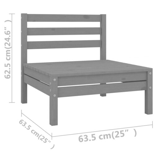8-Piece Outdoor Sofa Set Garden Patio Lounge Bench Chairs Solid Pine Wood - Image 6